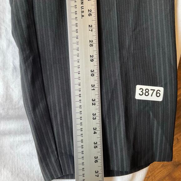 Avenue Women Formal Pants size 18 Petite Straight Leg Boot Cut Stripes Black - Picture 3 of 8